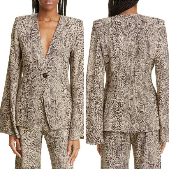 NWT By Malene Birger Isaida Snake Print Single Button Shirt Size 6 - Picture 10 of 10